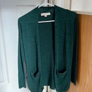 Loft Double Pocket Cardigan, Green, XS